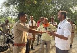 Inspector and female PRD jawan beaten up