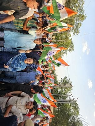 The atmosphere resonated with the slogan of Bharat Mata Ki Jai