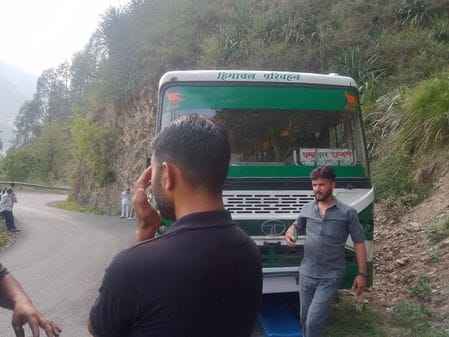 Travelling in a dilapidated bus was difficult, it stopped after travelling for only 5 kms