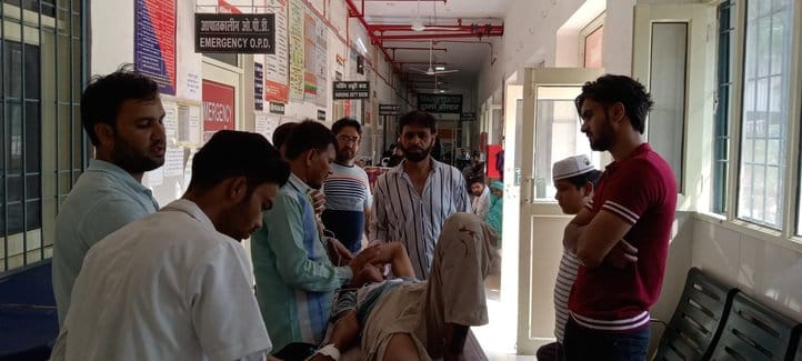 Bike collided with tractor-trolley, three injured, one serious