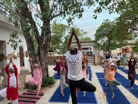 Made the seekers practice Suryanamaskar