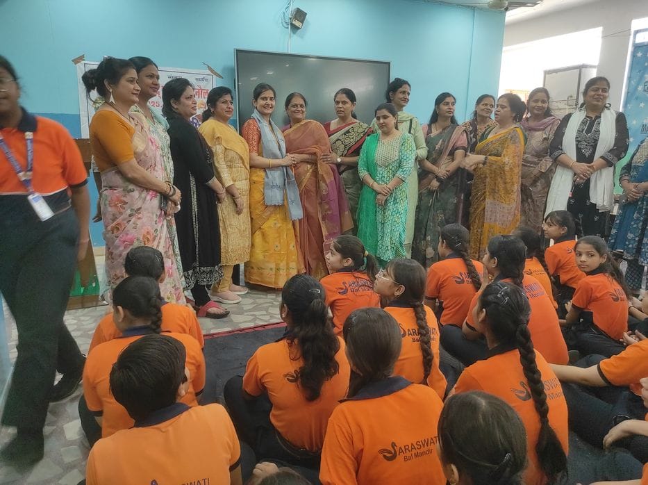 Hemoglobin test of girl students in school