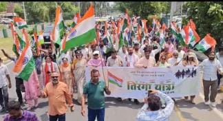 Tiranga Yatra taken out from Sector-7 market