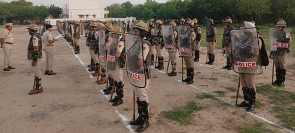 General parade and mock drill organized in police line regarding law and order