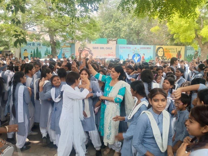 Girls danced fiercely after getting excellent exam results