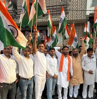 BJP worker took out Tricolor Yatra in the city