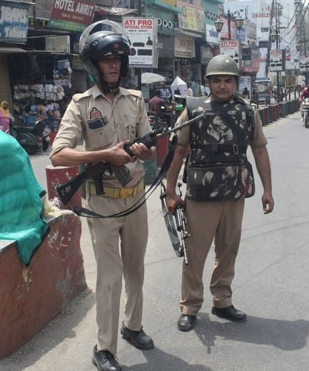 Riot control exercises were conducted from city to countryside