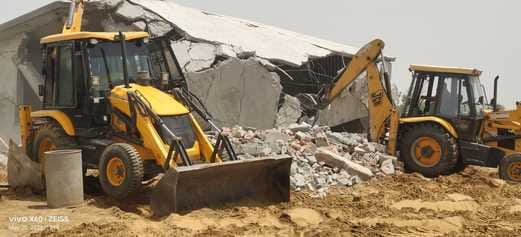 Demolished four illegal colonies developed on 15 acres