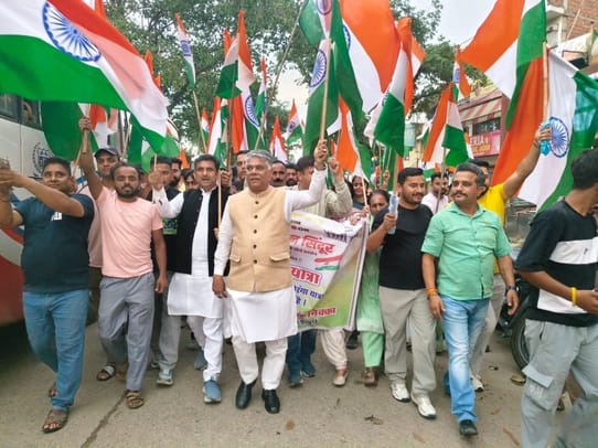 BJP took out a tricolor march in Jasoor