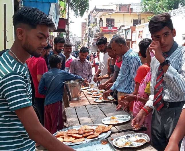 On the second Tuesday of Jyeshtha, there were feasts at many places and sherbet was distributed