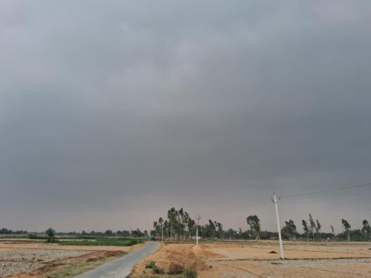 Cloudy sky in the morning, bright sunshine in the afternoon