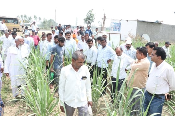 Farmers visited the fields and learned the techniques of farming