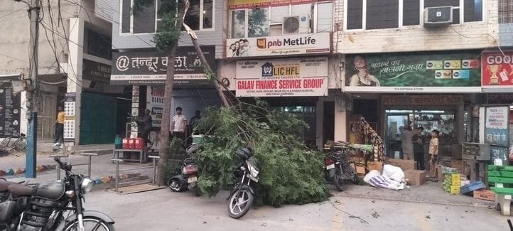 Trees and poles broken due to dust storm, power supply disrupted