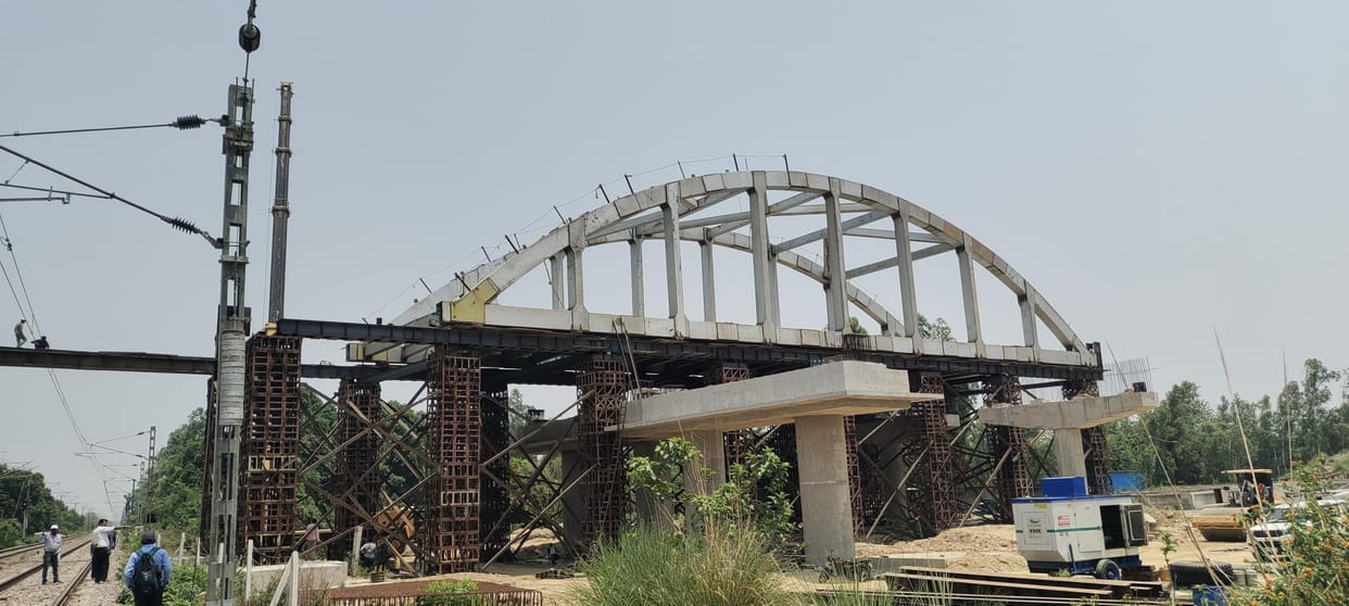Construction of overbridge on the highway gained momentum