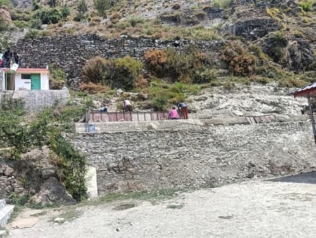 The stairs of the fair ground are being built from the budget of the school ground
