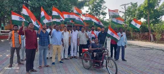 BJP workers took out tricolor march
