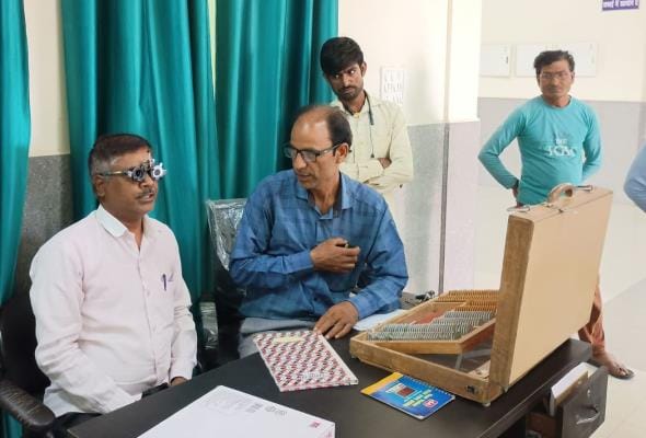 Eye test and BMI test camp at Siddharth University