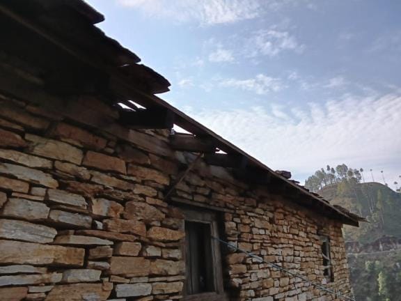 The roofs of two houses were blown away by the storm in Dobans