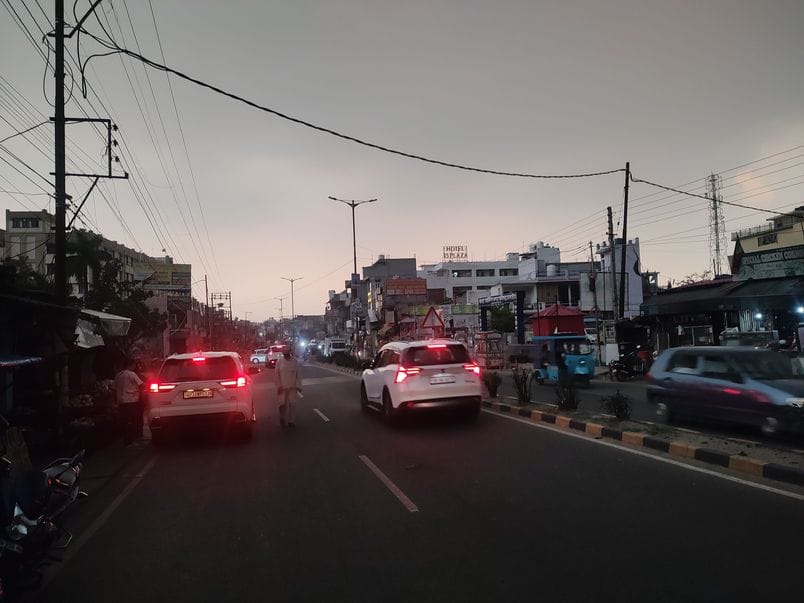 Darkness prevails during the day, rain and hailstorm bring relief from heat