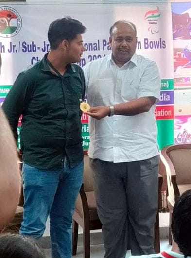 Lakshya won gold in the national lawn ball competition