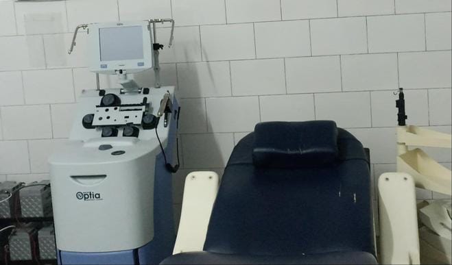 Apheresis machine will start working soon, the team has already inspected it