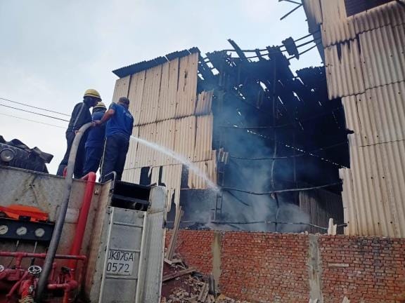 Fire in battery recycling plant of Mahuakhedganj