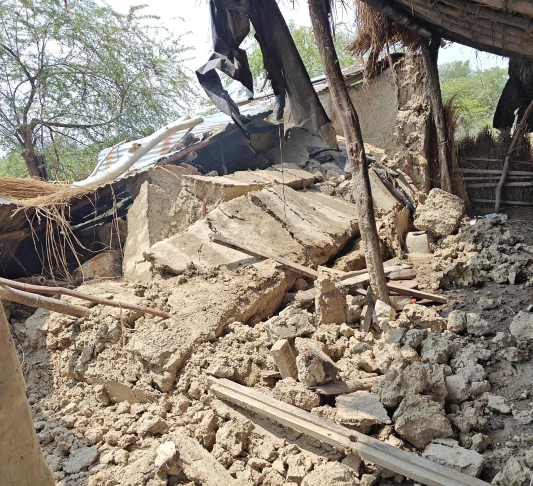 The wall collapsed due to heavy storm and rain, an old woman died