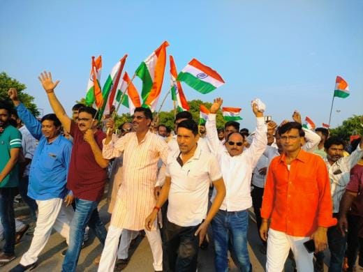 A grand tricolor procession was taken out in support of the army