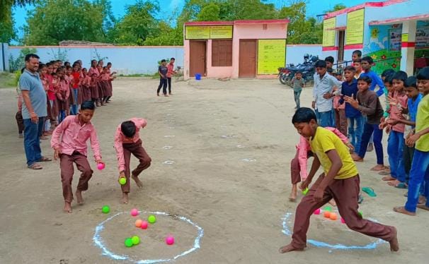 Summer camp: taught to play carrom and chess