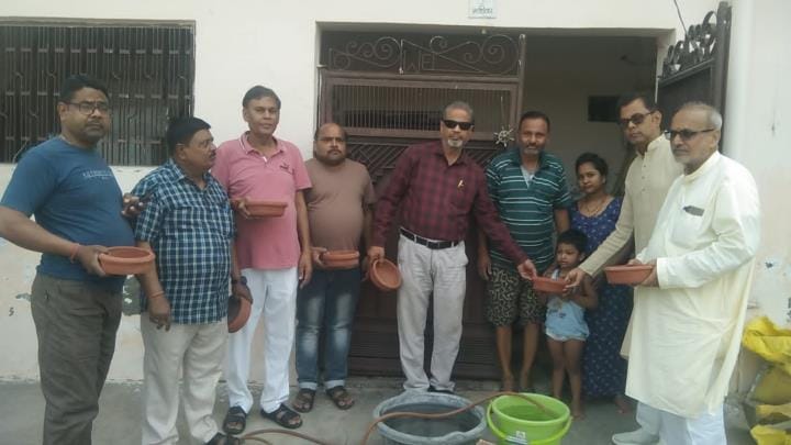 Distributed clay cups for birds