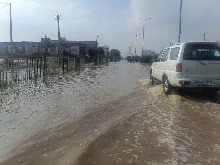 Uchana railway road submerged, solar panel broken