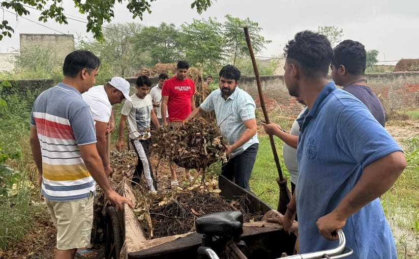 MLA started cleanliness drive in Swarg Dham