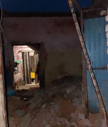 A house collapsed on Bhurayan Road due to storm and rain