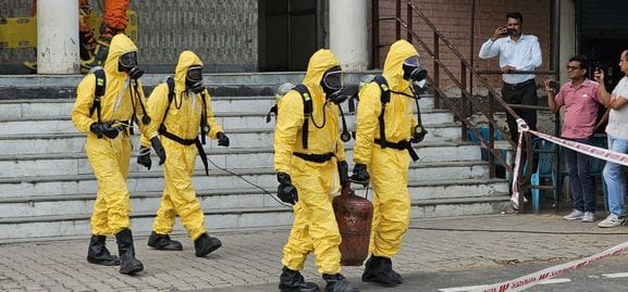Rehearsal for safe evacuation of citizens