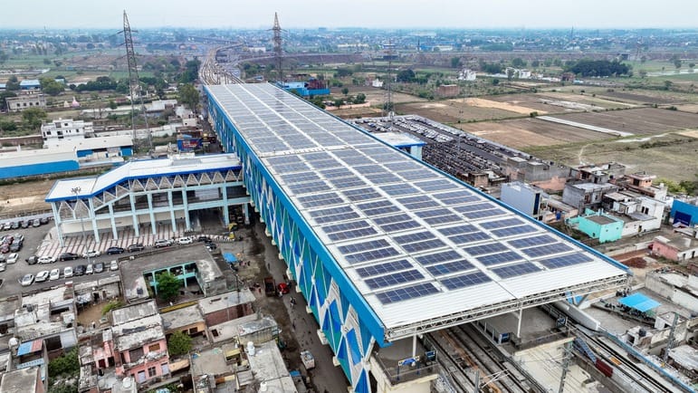 Rooftop solar power plant installed at Meerut South Namo Bharat Station