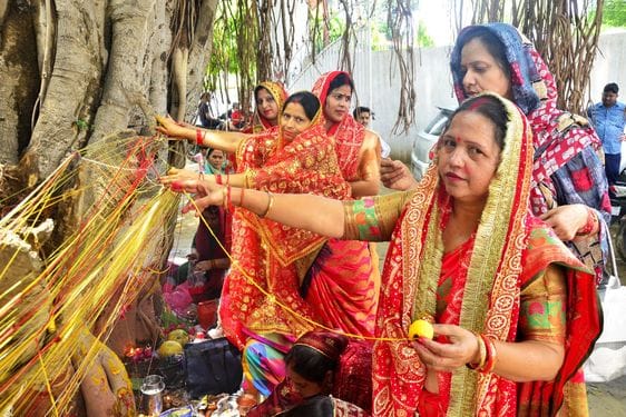 Worship of Banyan tree for the longevity of husband