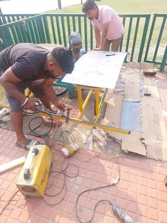 Repair of machines installed in open air gym started