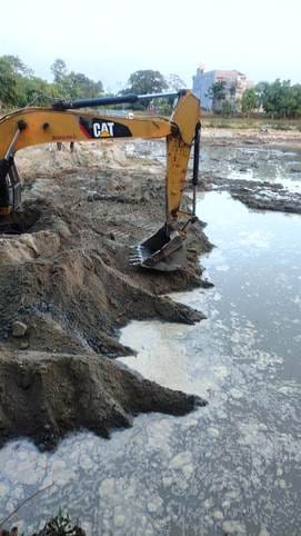 Illegal mining from the pond without permission was stopped