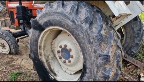 Tractor collided with 11 KV power lines, all four tyres burst due to electric shock