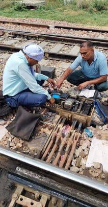 Three trains were delayed for 45 minutes due to failure of signal point on the railway track