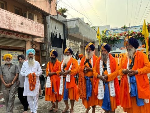 A great Nagar Kirtan was organised on the occasion of Martyrdom Day, the gathering is today