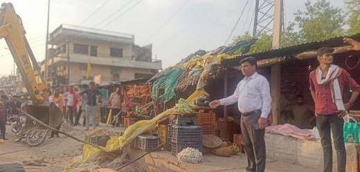 encroachment removed by bulldozer