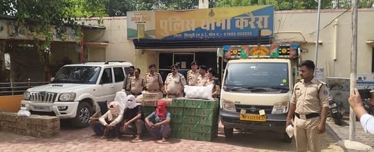 Shivpuri News: Illegal liquor worth four lakhs recovered from Scorpio and Chota Hathi