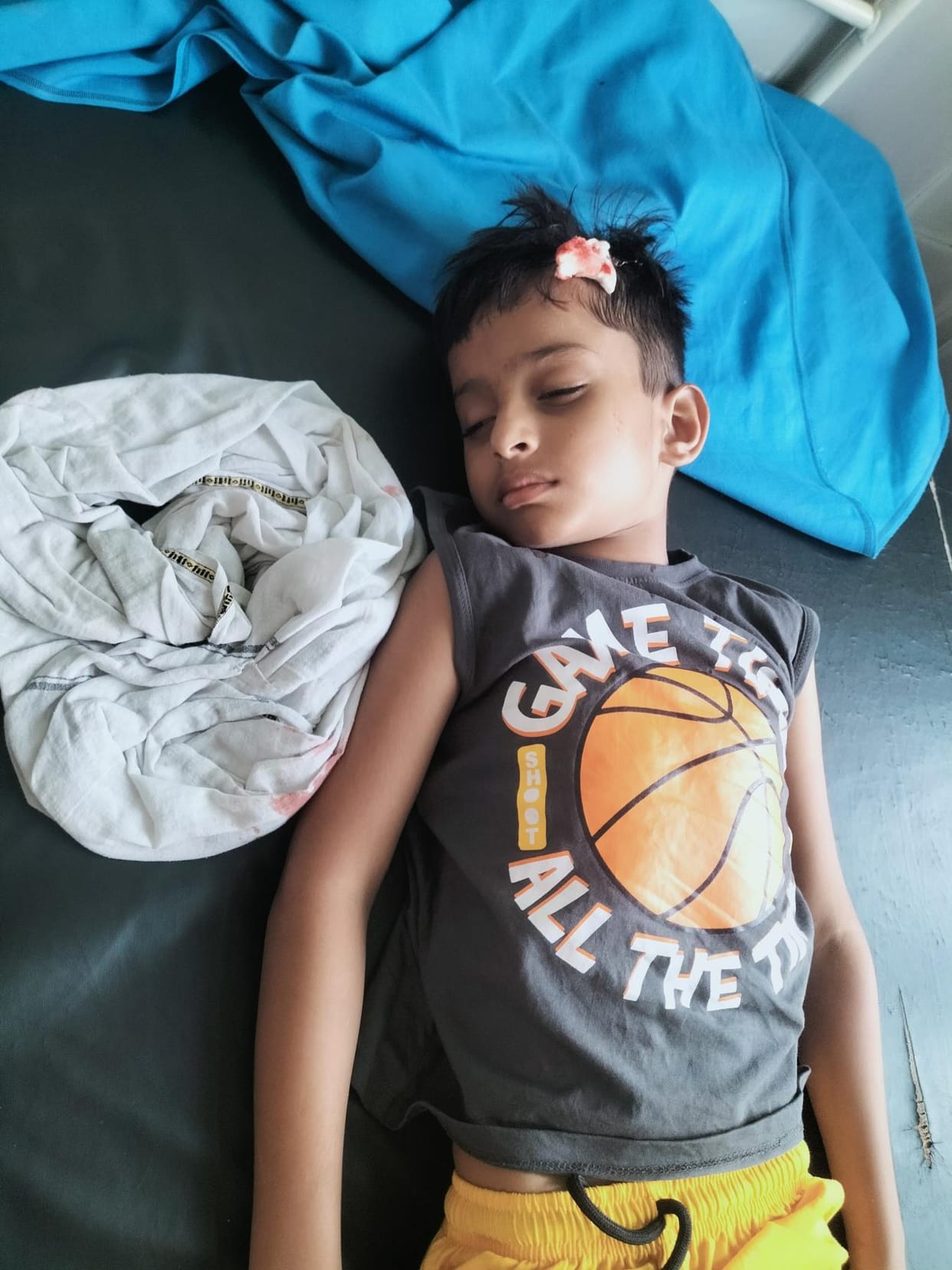12 year old boy travelling in car injured in accident