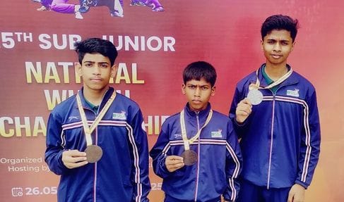 Muzaffarpur Bihar news :25th wushu game champianship tamilnadu bihar team got three bronz medal
