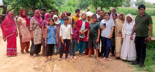 Protest against lack of roads and drains