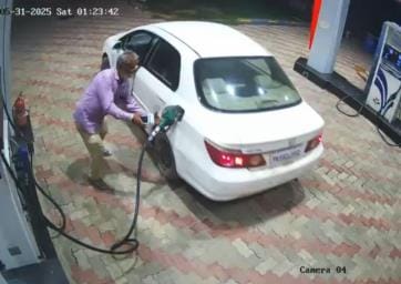 Driver ran away after filling car tank at midnight, nozzle broke
