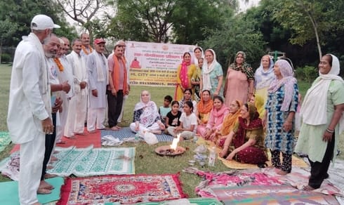 Havan performed at the conclusion of yoga camp