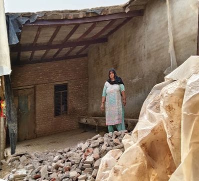 The roof of a house collapsed due to heavy storm and rain in Gangoli