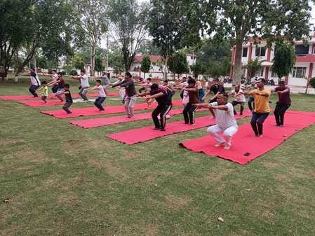 Practice of Surya Namaskar and Pranayama